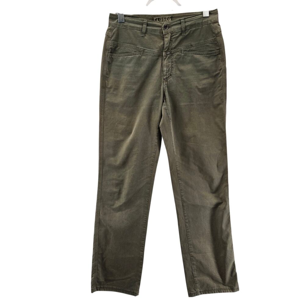 Closed Pedal Straight Leg Utility Pants Womens 30 Green Lightweight Canvas Italy